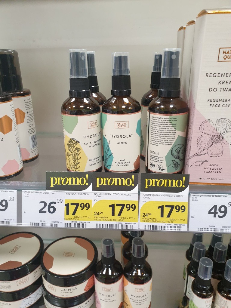 Drogeria Natura, Wrocław, ul. Horbaczewskiego 11.03.2021 r.: Nature Queen Hydrolat