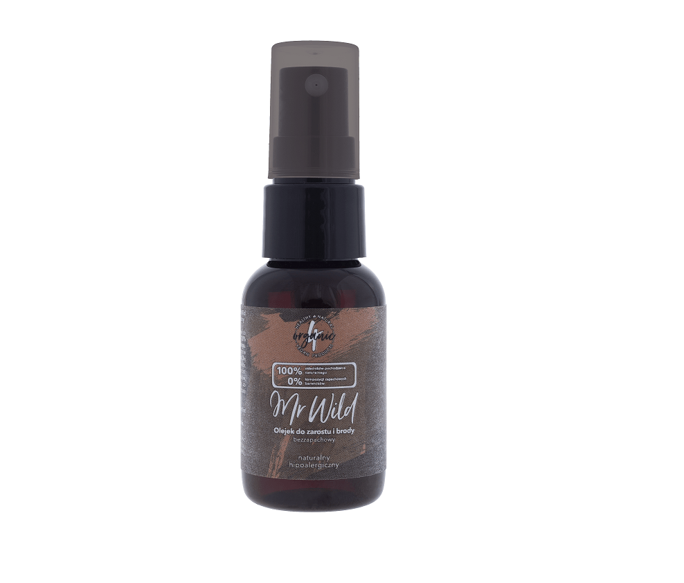 Nowe naturalne żele i olejki do pielęgnacji męskiej body i twarzy 4organic Mr Wild