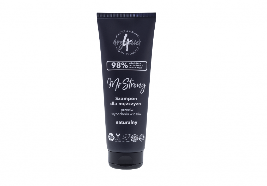 Nowe, naturalne szampony do włosów dla mężczyzn 4organic Mr Wild i Mr Strong